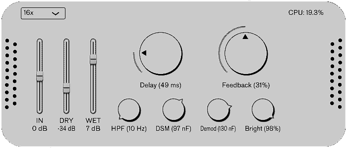 One-Bit Delay plugin interface